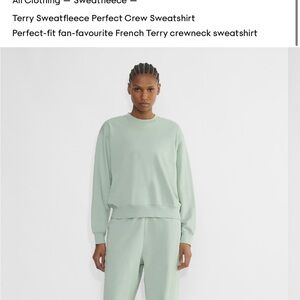 Aritzia Mint Green Terry Sweatfleece Perfect Crew